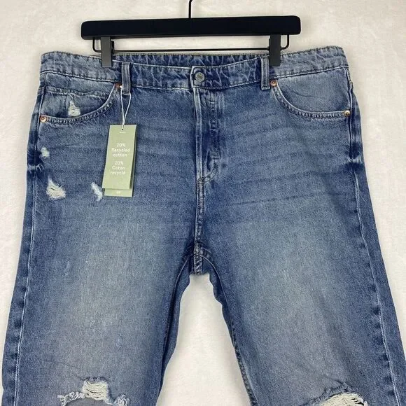 H&M Boyfriend Jeans Womens Size 16 Low Waist Loose Fit Distressed Jeans Casual - Picture 3 of 12